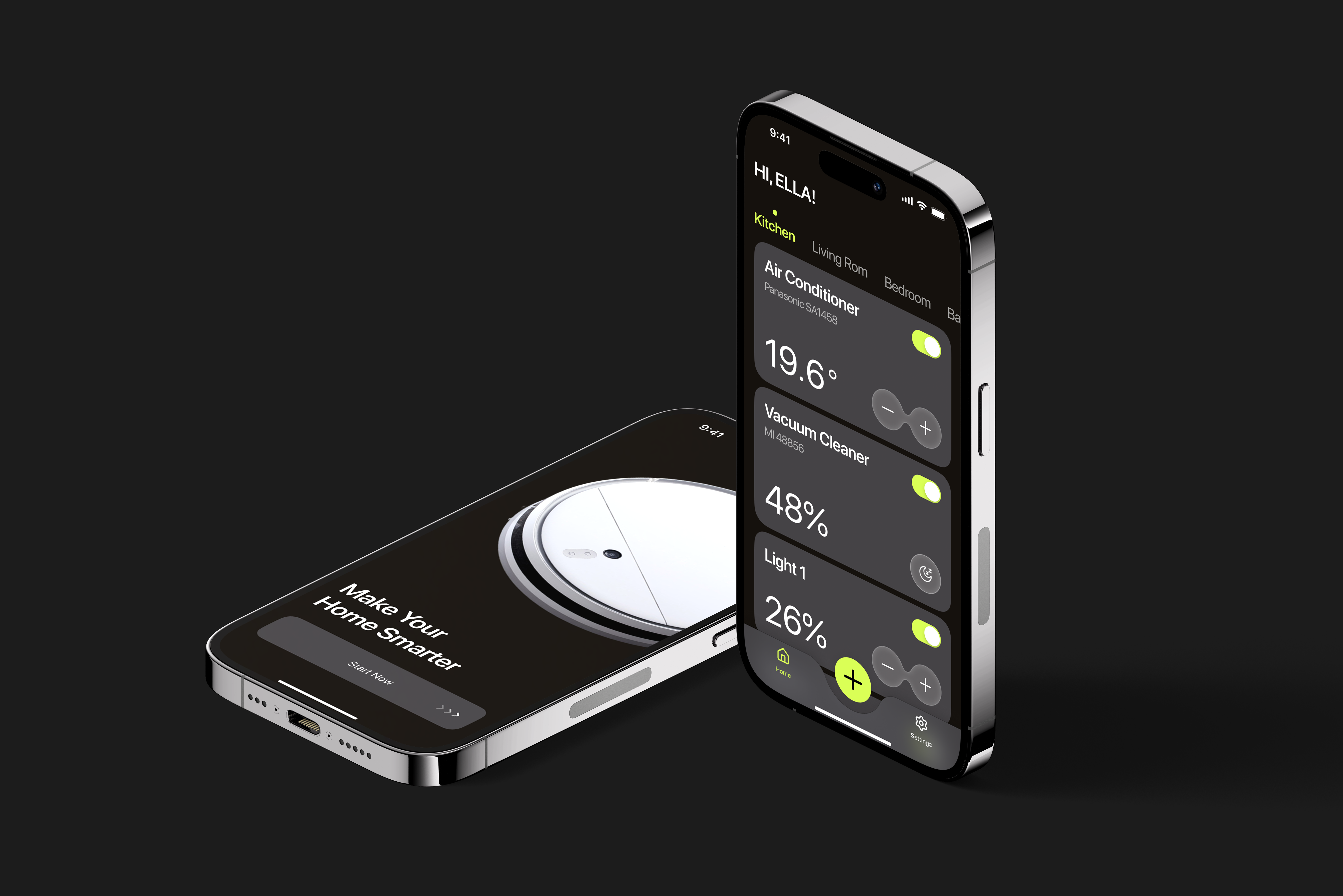 Smart Home IOS App appdesign blackui design homeapp ios iosapp mobile mobileapp productdesign smarhome smarthomeapp ui ux uxui