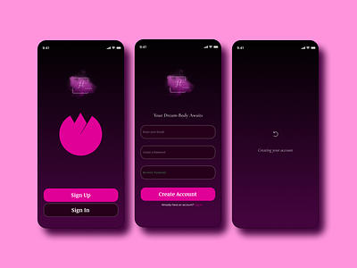 Sign up Page female gym mobilea app sign up uiux design visual design