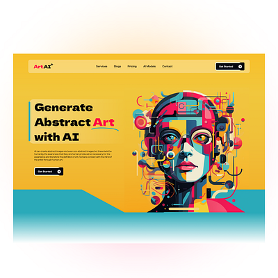 Abstract AI home page web design.. 3d animation branding graphic design logo motion graphics ui