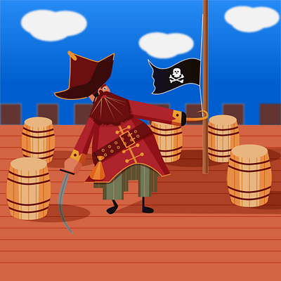Character design character character design fat illustration pirat vector