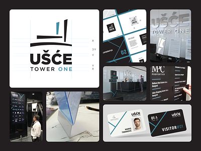 Usce Tower One brand manual id cards logo system rebranding signage signange manual totem wayfinding wayfinding manual