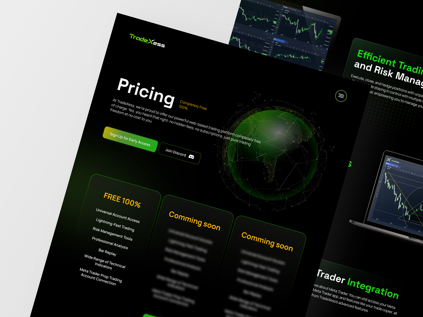 Trade Xess - trading website design by Lika Sazonkina on Dribbble