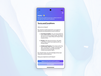 Terms and Conditions daily ui mobile terms and conditions ui ui design