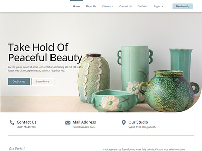 Pottery & Ceramics Studio Website business website ceramics website craft website decoration website elementor pro furniture website handmade website interior website pottery store pottery studio pottery website responsive services website store studio website ui web design website design wordpress landing wordpress website