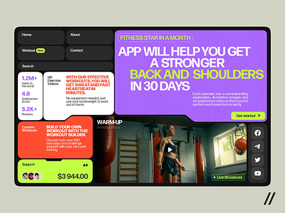 Fitness Web Platform animation dashboard design fitness fitness app homepage landing landing page motion navigation online platfrom sport ui ux web web design web ui website workout