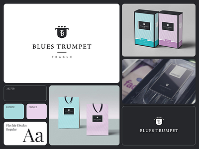Blues Trumpet brand identity fragrance logo design packaging