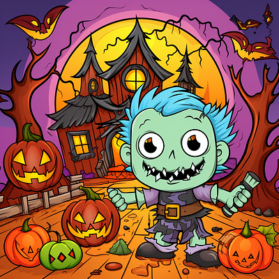 Cute Halloween Coloring Book For Kid 2