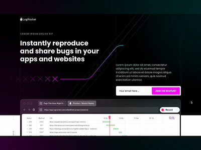 Web & Interaction Design Concept for LogRocket animated web design b2b concept interaction motion graphics ui ui design web design