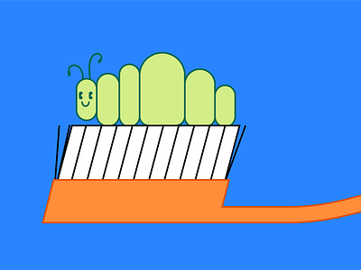 Scrub Grub brush color design fun illustration toothbrush worm