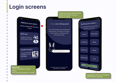 Ui ux design Mental health app Login screen