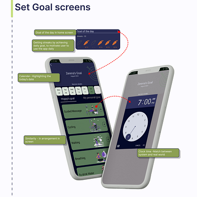 Ui ux design Mental health app Set goal