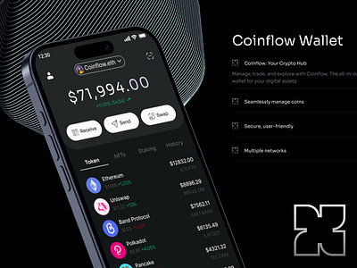 Coinflow A Web3 Wallet for a Seamless Crypto Future blockchain crypto walleyt design dark apps design figma design finance app graphic design mobile apps uiux user interface wallet apps