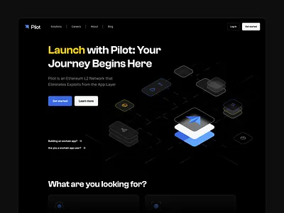 Pilot: hero, website, and homepage for Web3 blockchain design