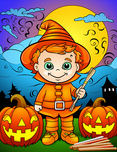 Cute Halloween Coloring Book For Kid 8