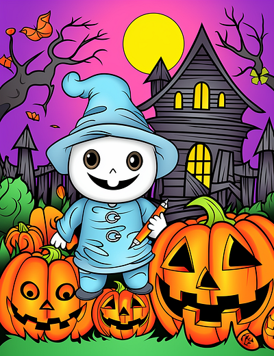 Cute Halloween Coloring Book For Kid 7