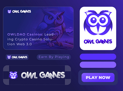 Logo Design for Owl Games brand identity branding creative logo design game games logo gradient logo logo owl