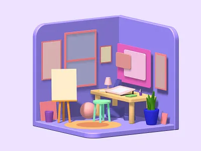 Mini 3D Room 3d room spline ui