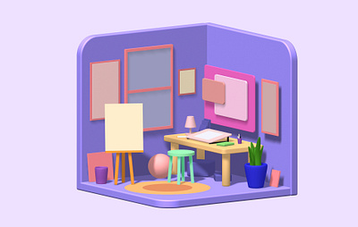 Mini 3D Room 3d room spline ui