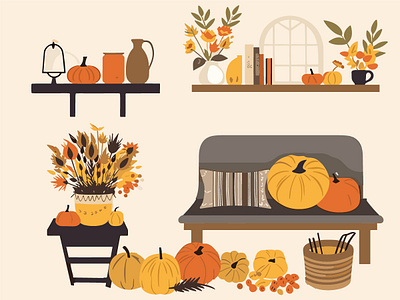 Thanksgiving Home Beautification - Festive Decorations autumn leaves cozy decor festive ambiance festive home design holiday decor home beautification home decor seasonal artwork seasonal illustration thanksgiving atmosphere thanksgiving day thanksgiving decorations thanksgiving mood thanksgiving spirit thanksgiving traditions