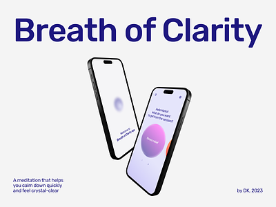 Meditation app / Breath of Clarity animation breath circle clam meditation minimalism mobile purple training ui uxui