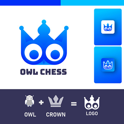 OWL CHESS LOGO DESIGN abstract bird brand identity branding chess creative logo design game gradient logo graphic design illustration logo money owl teen patti