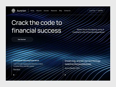 Financial Courses Website animation bold clean creative grid hero ui ux web web design