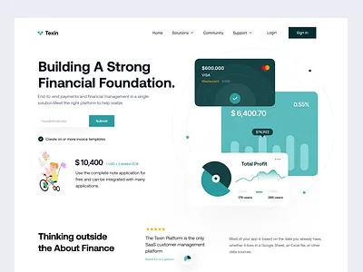 Fintech Website Design - Texin cool design finance finance header finance website design fintech fintech header fintech header page fintech landing fintech website saas ui resources uidesign webdesign webpage website design
