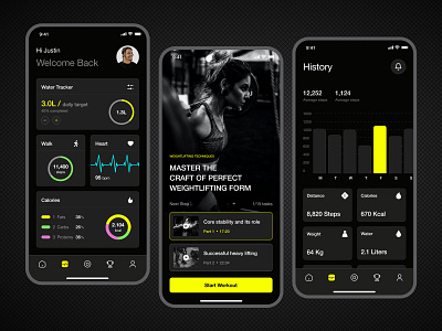 Workout App app design ios minimal mobile app mobile design pattern ui ux