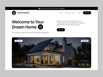 Astrahorizon - Real Estate bold clean creative design hero property real estate site ui ui landing uiux ux web web design