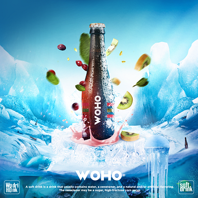 WOHO / Soft drink advertising art concept art creative graphic design ice photo manipulation poster