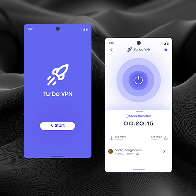 Turbo VPN App UI Concept. 🚀 app appdesign ui uiux