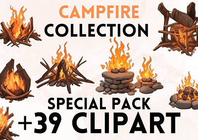 Campfire Clipart camp campfire clip art clipart clipart png design fire fire art graphic design illustration png