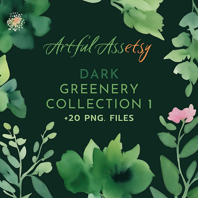 Dark Greenery Clipart clip art clipart clipart png design flower forest graphic design green greenery leaves png