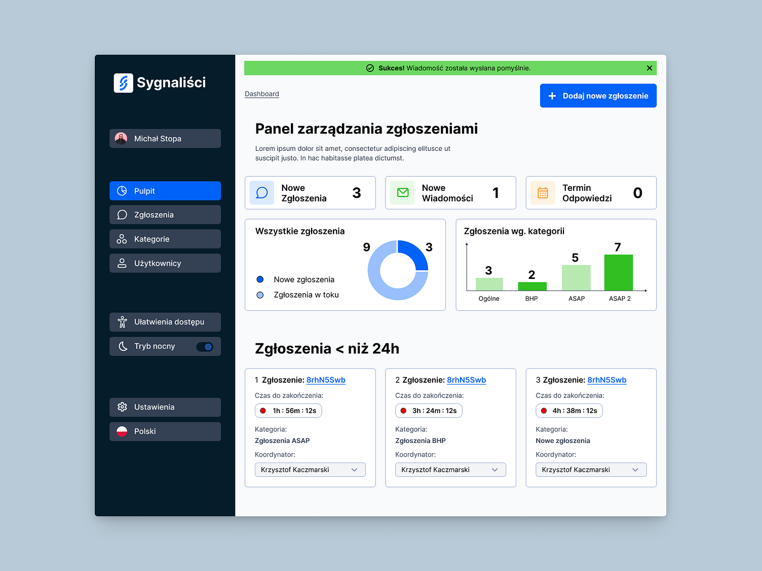 Sygnaliści - Desktop App Dashboard - UI Design by Michal Stopa on Dribbble