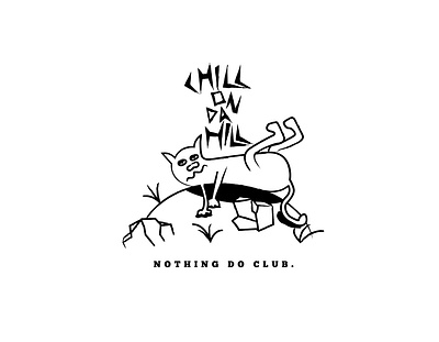 Chilll on da Hill. Nothing do club. cartoon cat cat chill club illustration lazy logo vector vector art vector illustration