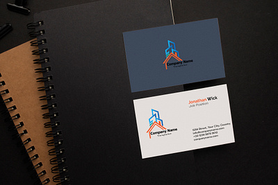 Corporate business card design 2 side v card back to back branding building logo business card business card design business card design templates dark theme fiver free downlead graphic design logo motion graphics vector