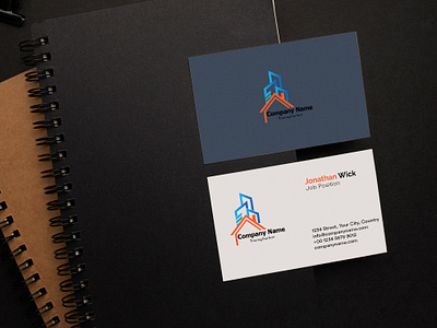 Corporate business card design 2 side v card back to back branding building logo business card business card design business card design templates dark theme fiver free downlead graphic design logo motion graphics vector