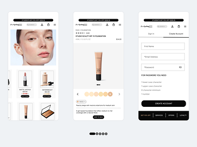 Mac Cosmetics website ui ux