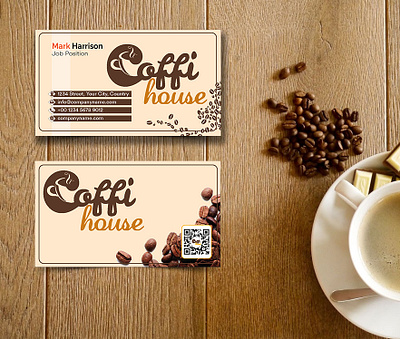 Coffi house business card 2 side business card animation back to back branding business card design cafe coffi shop graphic design illustration logo motion graphics visiting card