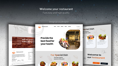 restaurant landing graphic design ui