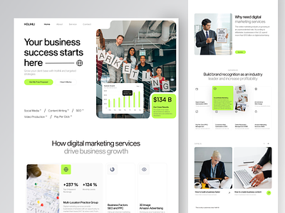 Holihili - Digital Marketing Landing Page b2b business clean design digital agency digital marketing landing page marketing ppc seo ui web web design website website digital marketing