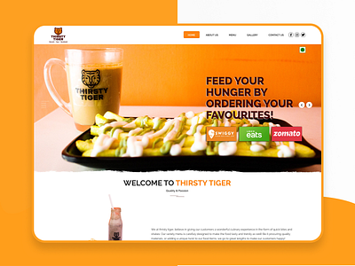 Thirsty Tiger Restaurant Website appdesign design food restuarnt ui ui design uiuxdesign userinterface website