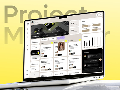Project Management Dashboard dashboard design figma management minimal project task team ui ux web website