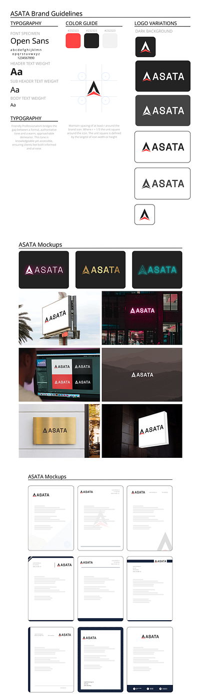 Asata Brand Guidelines brand guidelines branding design graphic design illustration logo typography