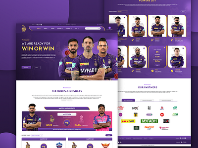 KKR Landing page Design appdesign designer designerbayajid kkr kolkata landingpage landingpagedesign pagedesign sportswebsite ui uidesign uidesigner uiux uxdesign website websiteui