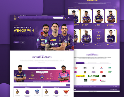 KKR Landing page Design appdesign designer designerbayajid kkr kolkata landingpage landingpagedesign pagedesign sportswebsite ui uidesign uidesigner uiux uxdesign website websiteui