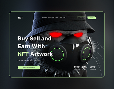 Nft blockchain crypto design digital art nft nftart ui ux website