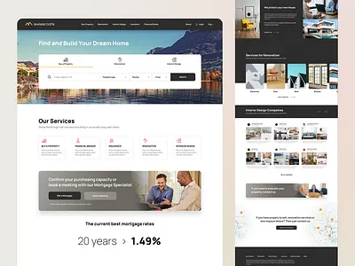 Swissroofs Website Design: real estate, renovation platform apartment app book house landing property real estate renovation ui ux website