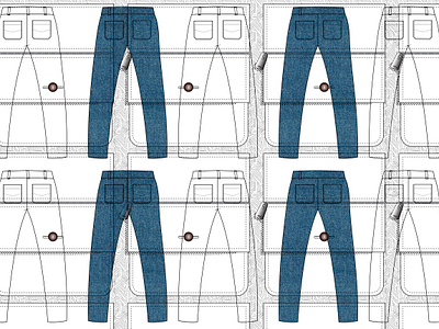 trade fashion drawing animation blue jeans branding button buttonhole denim fashion graphic design illustration jeans logo pocket pockets