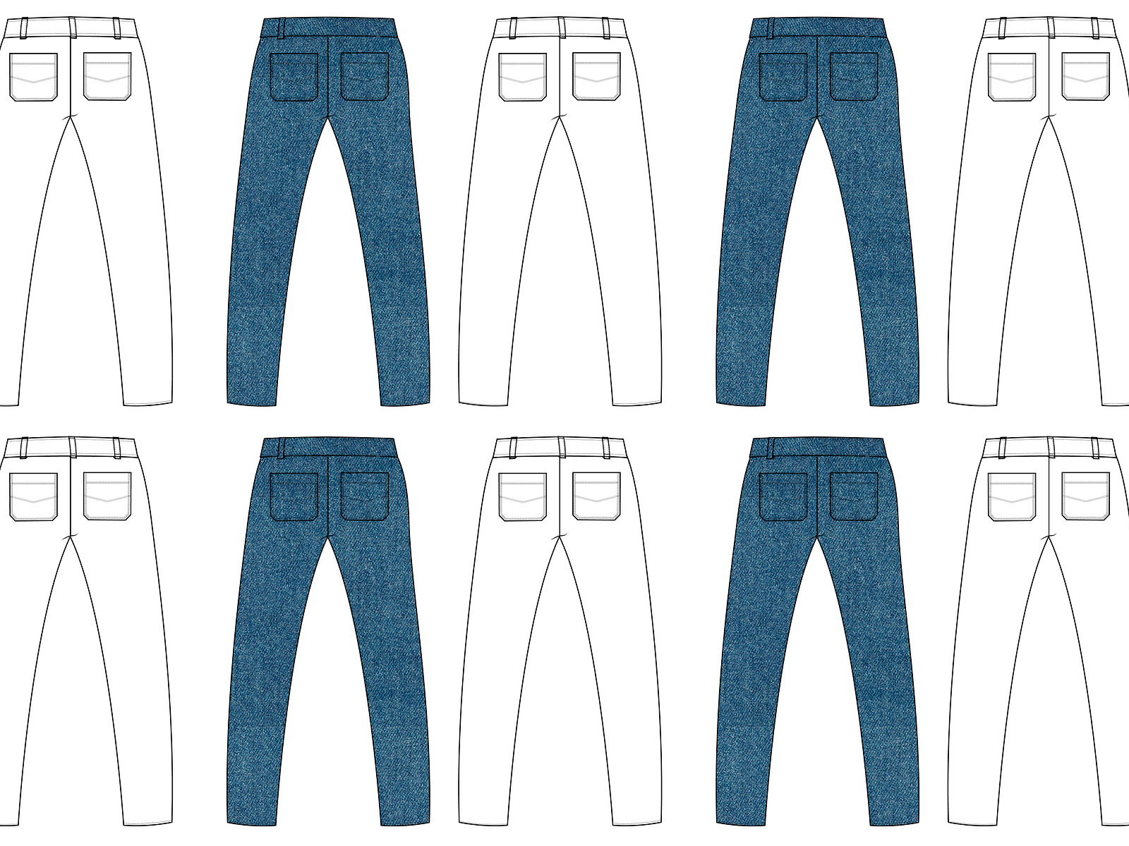 Fashion trade drawing jeans by Sue McArthur on Dribbble